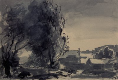 منازل بين الأشجار ، 1902 (مرحاض على ورق) بواسطة فيليب ويلسون ستير